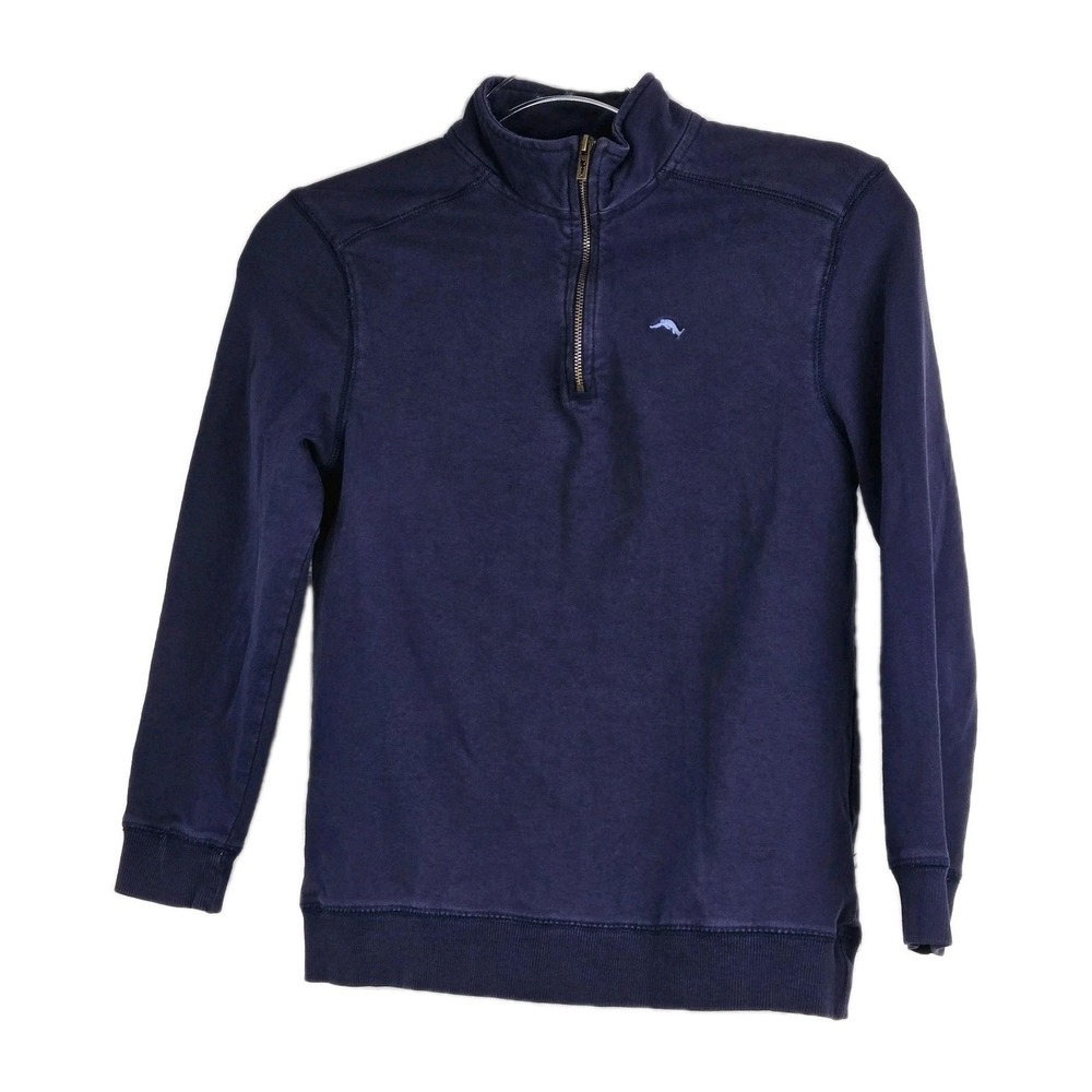 Tommy Bahama Boys Quarter zip pullover sweatshirt Blue Size L 10/12 Cotton Blend